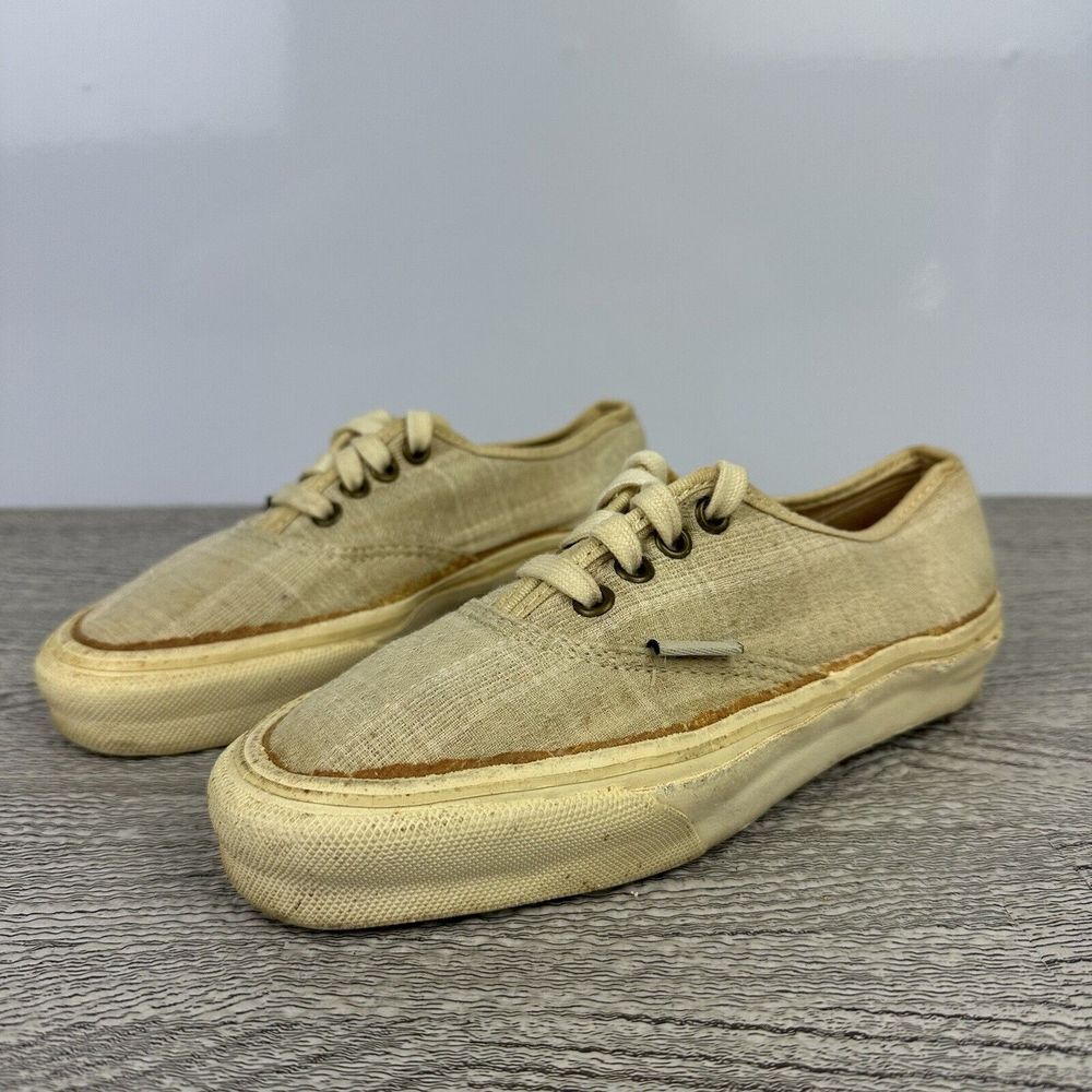 Vintage‎ 60s Vans Low Top Shoes Womens 5 Khaki Canvas Sneakers Rare